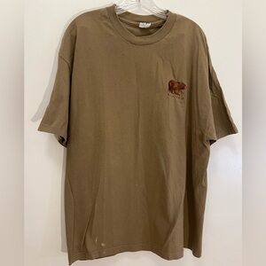VINTAGE Alstyle XL Alaska Embroidered Brown Bear Brown Men's T-Shirt